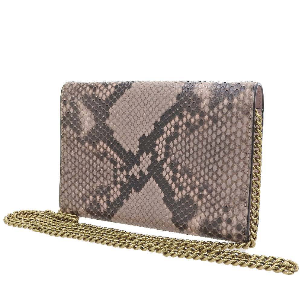 Gucci Gg Marmont Python Leather Chain Wallet Shou… - image 2